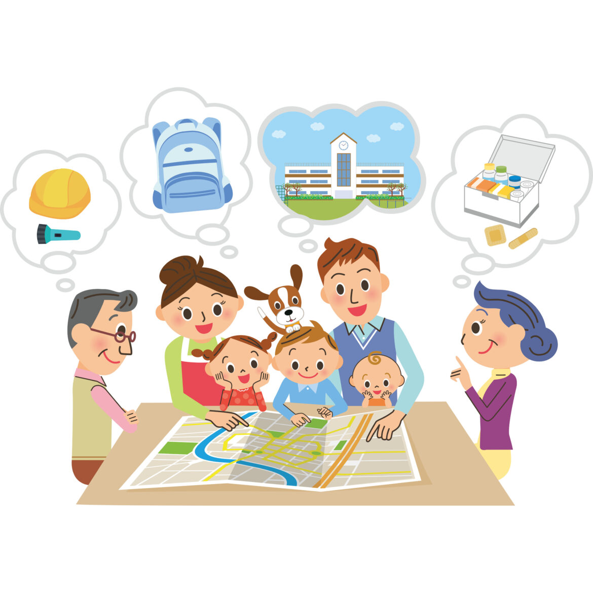 家族で災害が起きた時の避難場所を相談