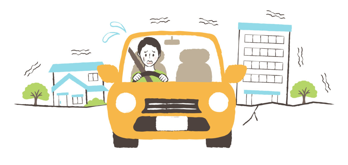 illustration of earthshake while driving